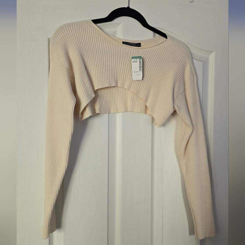 BNWT Simons Ribbed Bolero Shrug Sweater - Picture 2 of 3